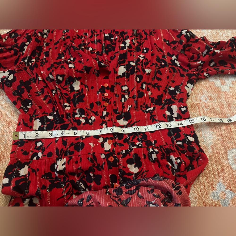 ba&sh Elfe Midi Dress rouge dress size medium size 2 style 1E19ELFE designer - Picture 10 of 10